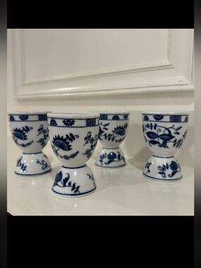 Vintage Vienna Woods Double Stoneware Egg Cup - Set of 4